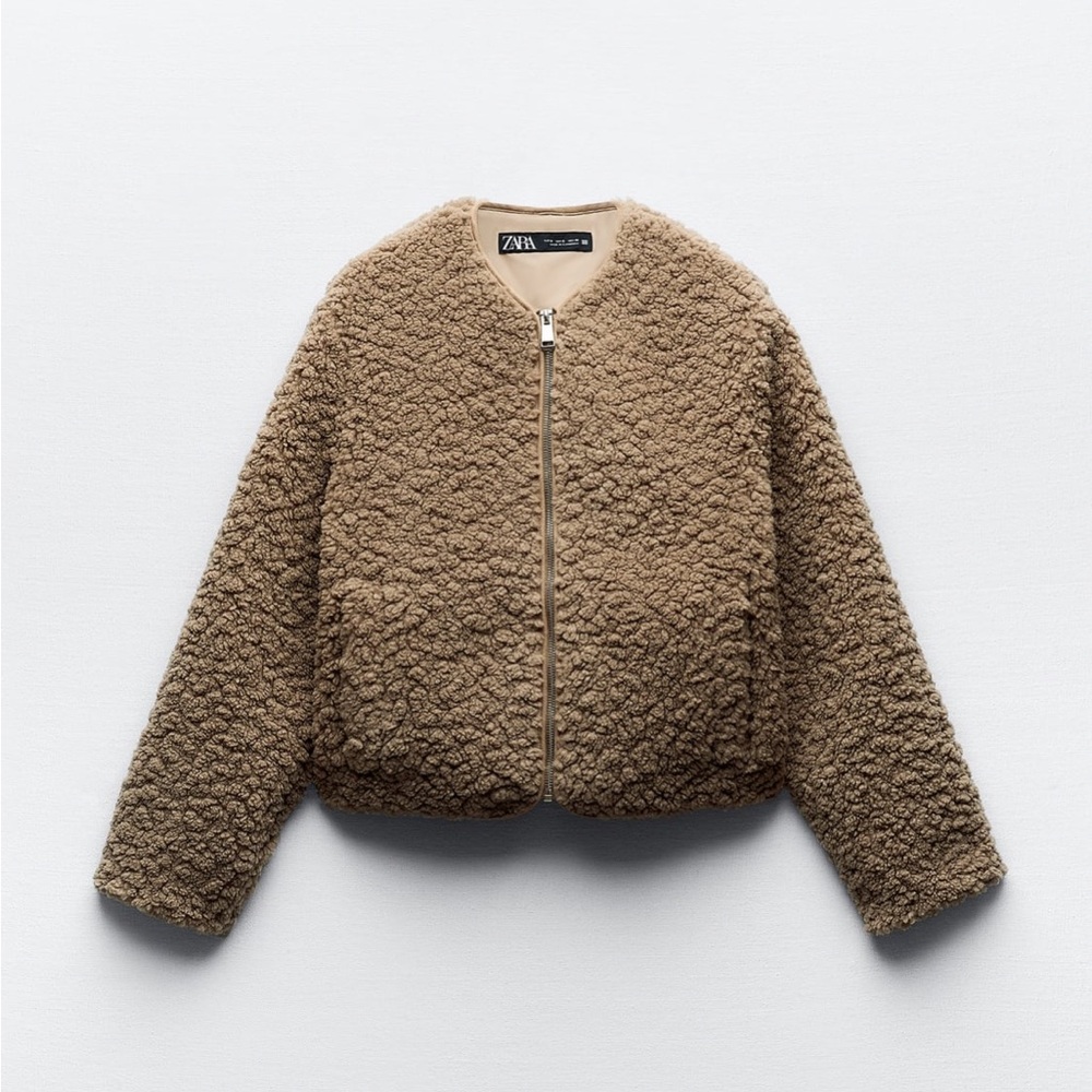 Zara Short Faux Shearling Jacket